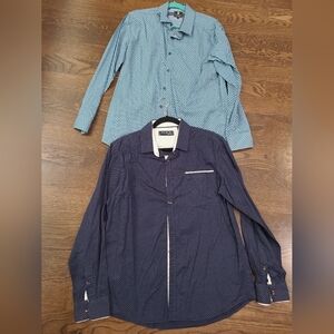 Lot Of 2 Men's Button-Up Shirts Sz.L